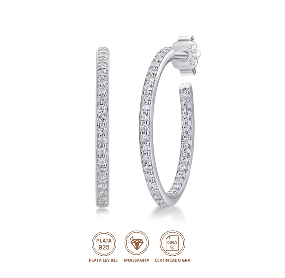 Aretes Lirio Moissanita