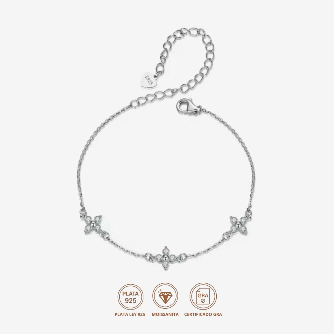 Pulsera Flor Moissanita