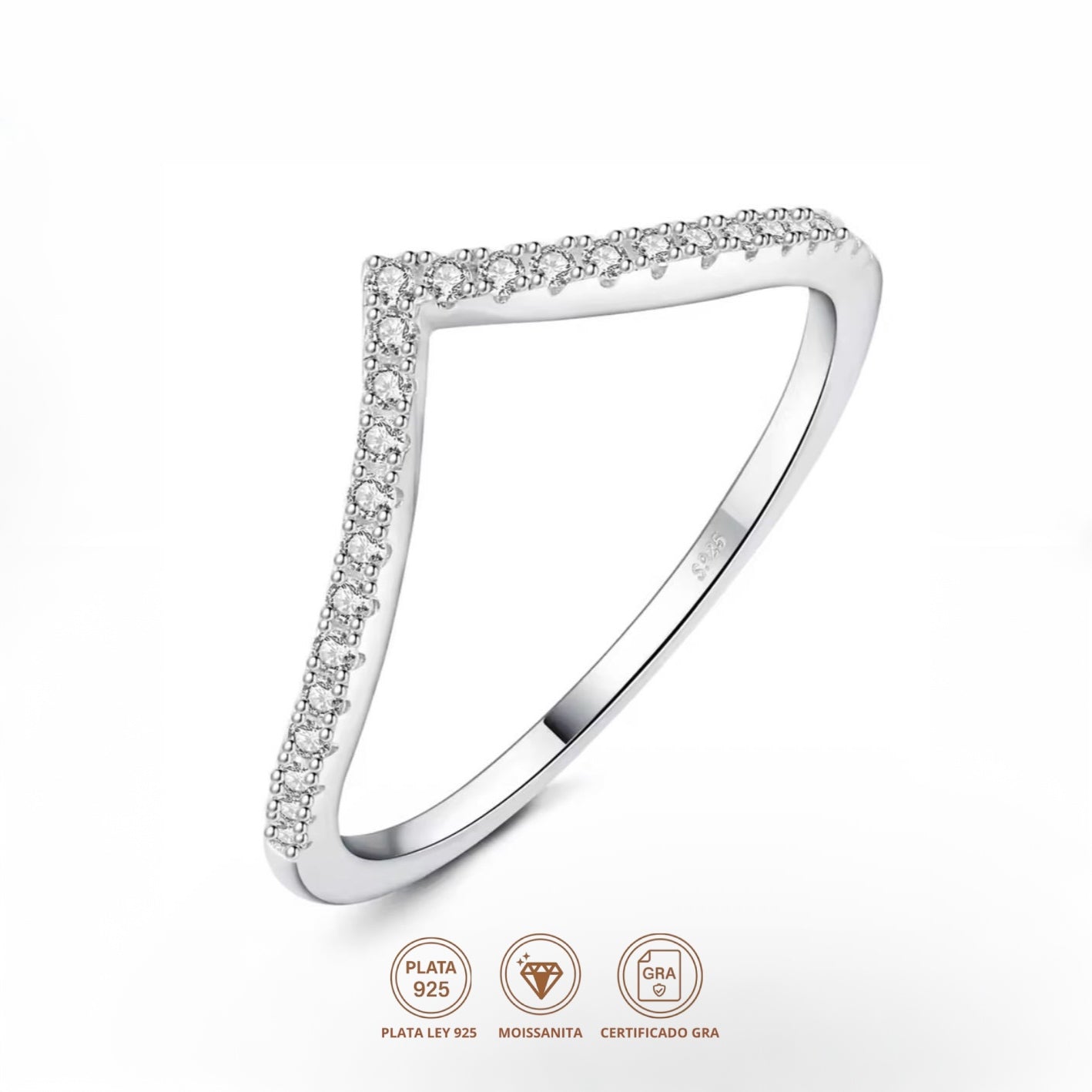 Anillo Vittoria Silver Moissanita