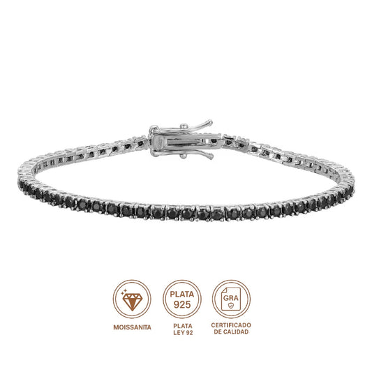 Pulsera moissanita negra