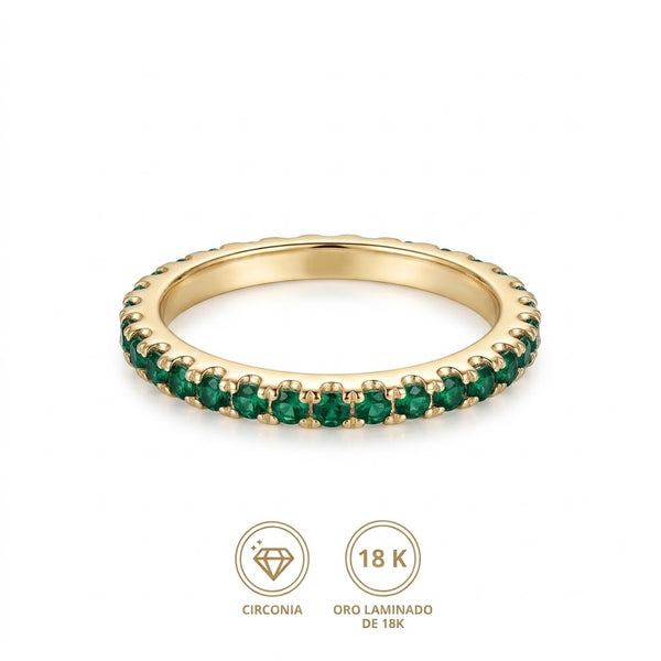 Anillo Glory verde esmeralda