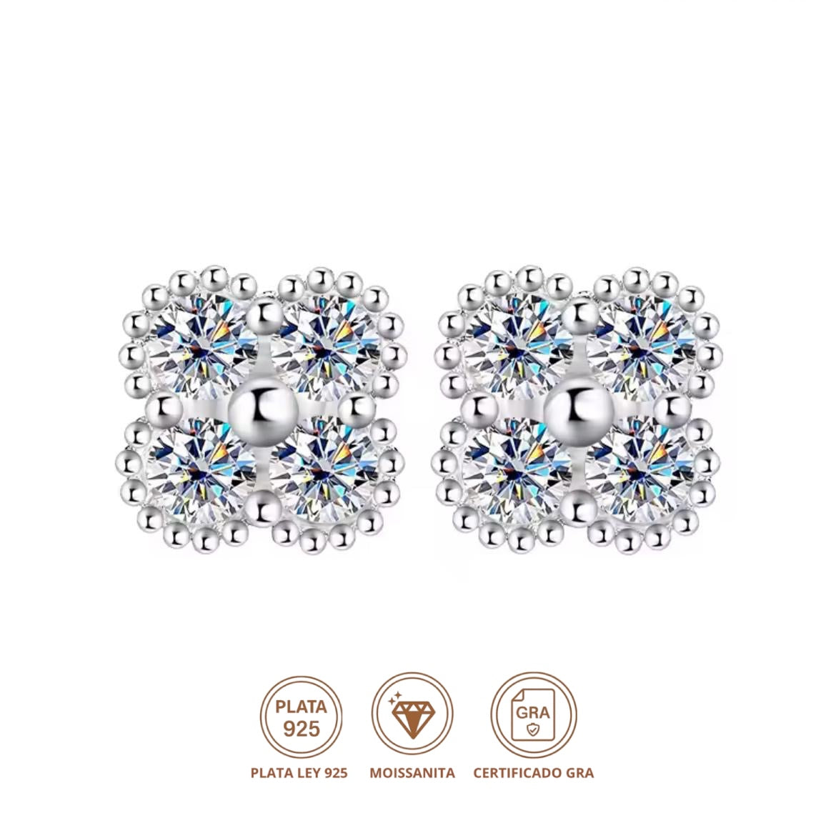 Aretes Magic moissanita