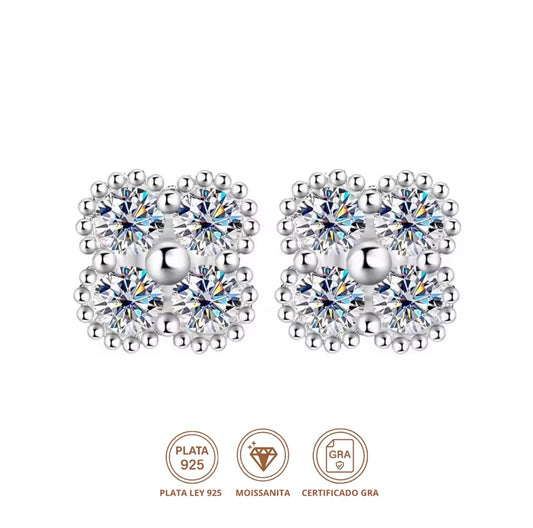 Aretes Magic moissanita