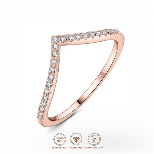 Anillo Vittoria Rose Gold Moissanita
