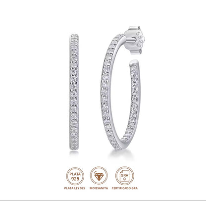 Aretes Lirio Moissanita