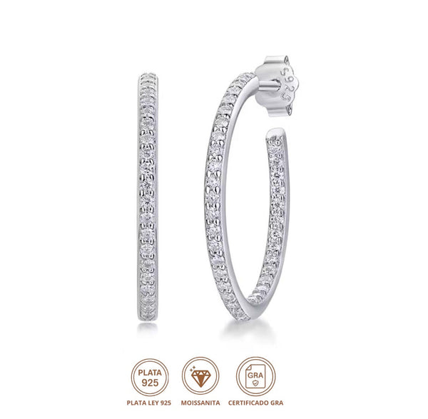 Aretes Lirio Moissanita