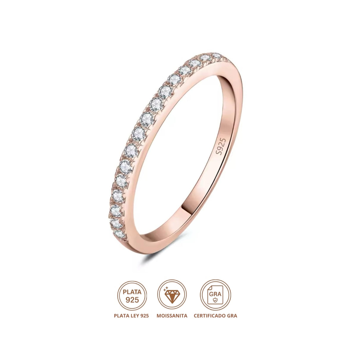 Anillo Aurora Rose Gold Moissanita