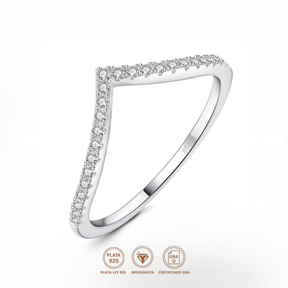 Anillo Vittoria Silver Moissanita
