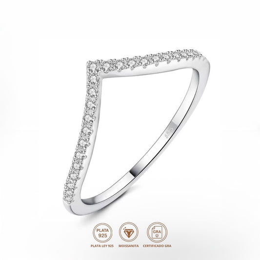 Anillo Vittoria Silver Moissanita
