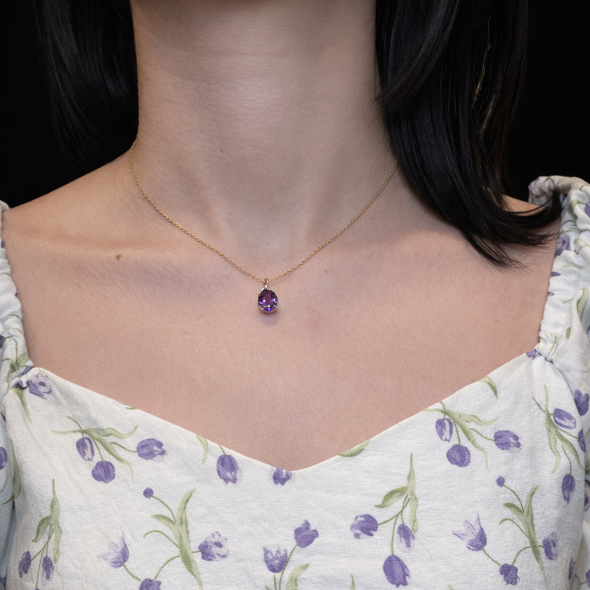 Collar Marquise  Amatista Gold