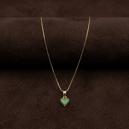 Collar corazón verde real