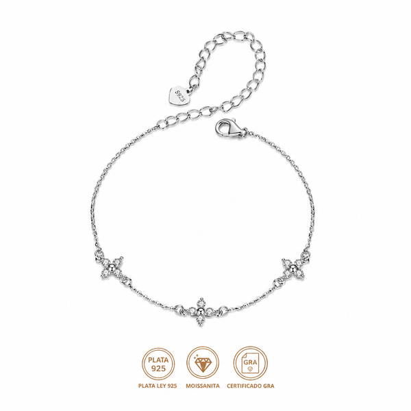 Pulsera Flor Moissanita