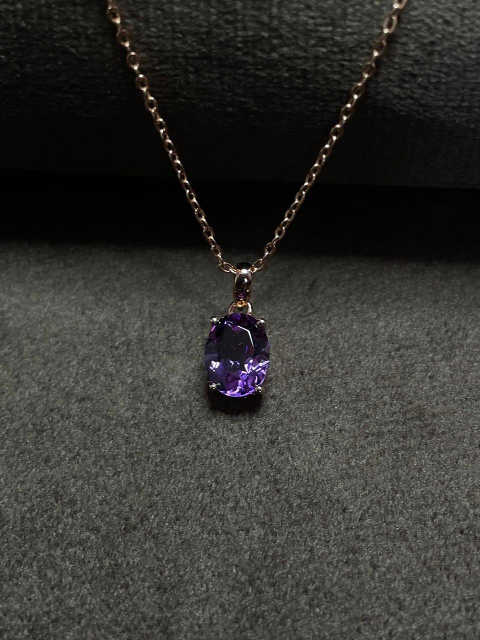 Collar Marquise  Amatista Gold