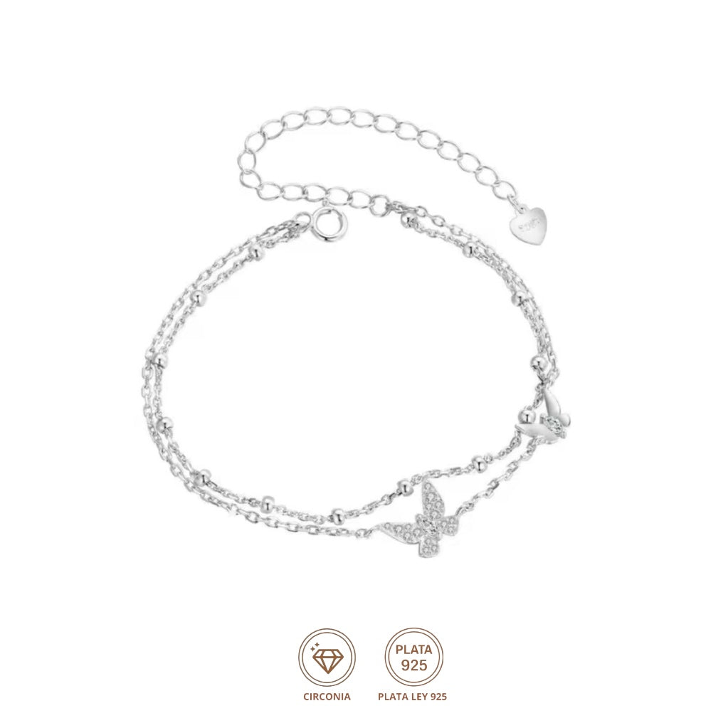Pulsera Mariposa Doble Capa