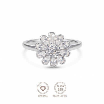 Anillo Flor Cristal Real