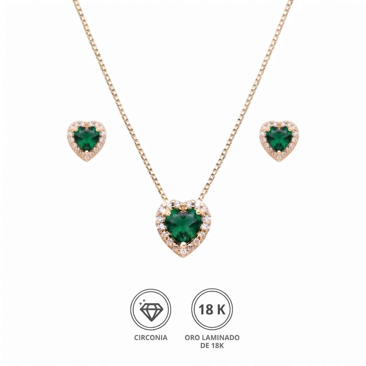Conjunto corazón esmeralda