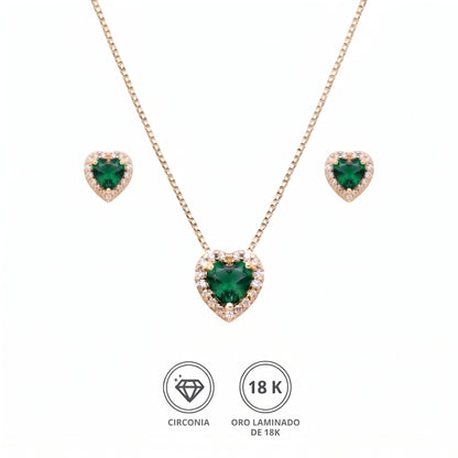Conjunto corazón esmeralda