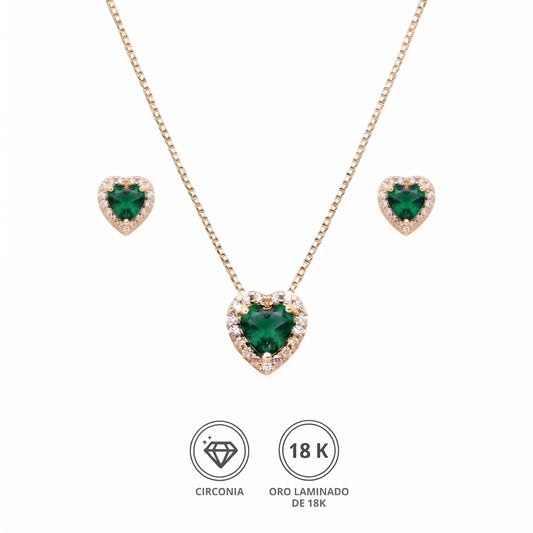 Conjunto corazón esmeralda