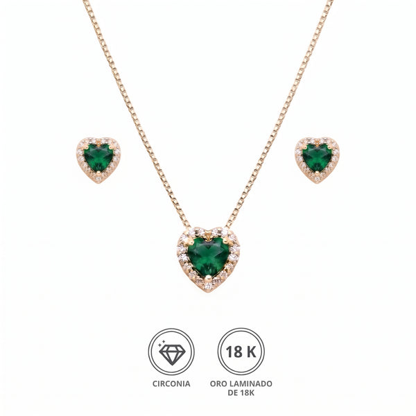 Conjunto corazón esmeralda