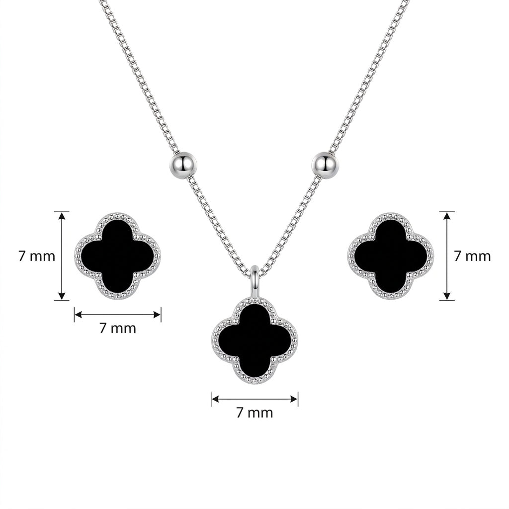 Conjunto Mini Trebol Negro