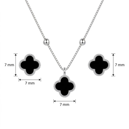Conjunto Mini Trebol Negro
