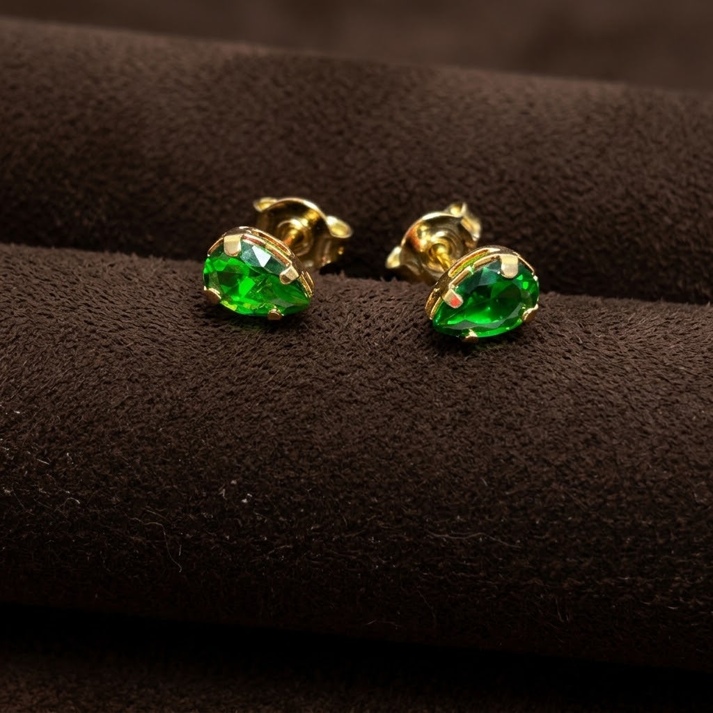 Aretes gota verde esmeralda