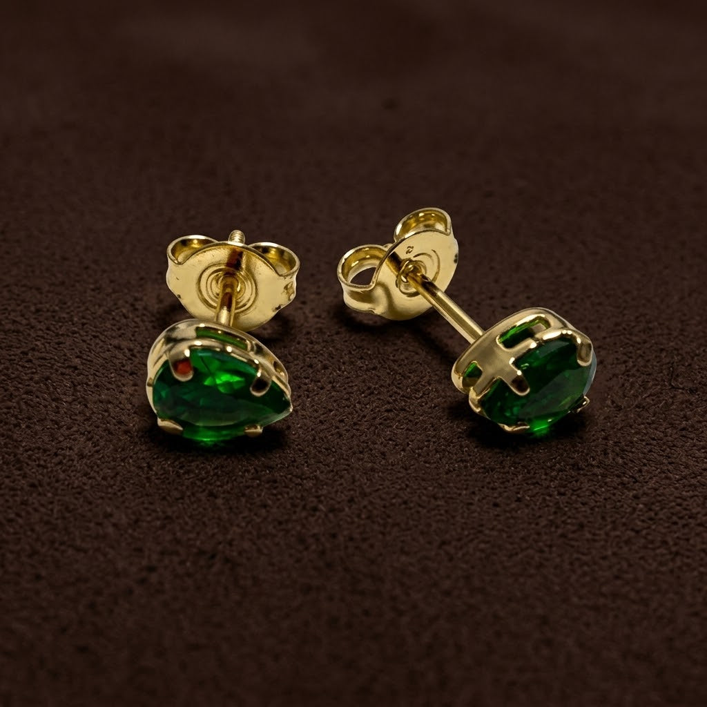 Aretes gota verde esmeralda