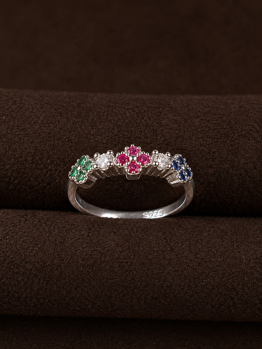 Anillo trebol Arcoiris