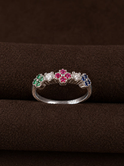 Anillo trebol Arcoiris