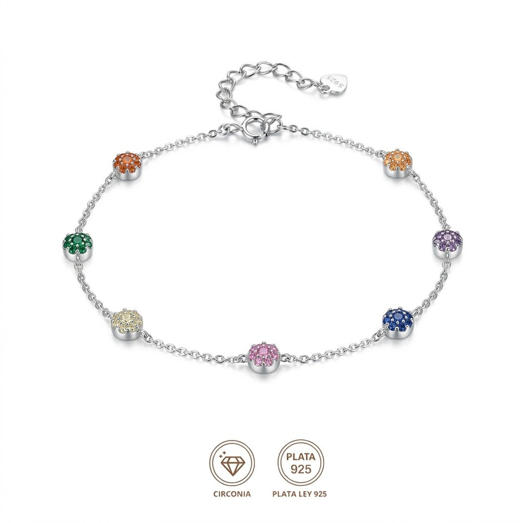 Pulsera Arcoíris Floral