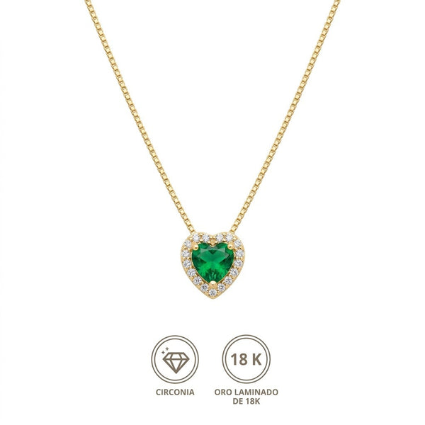 Collar corazon esmeralda